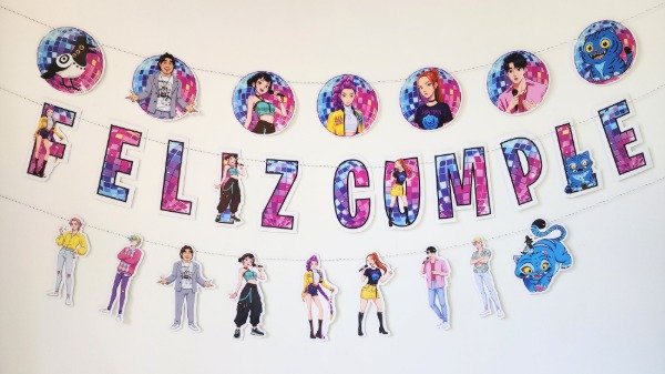 Producto - K Pop Demon Hunters Set X 3 Guirnalda+ Feliz Cumple + Banderin