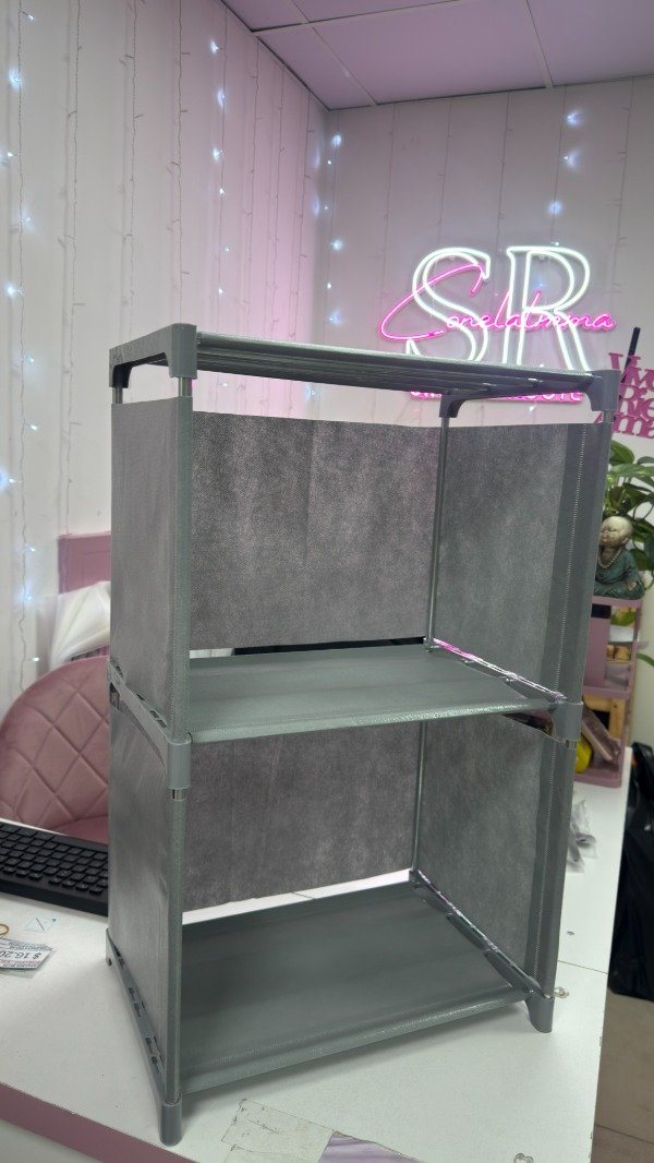 Producto - mueble organizador de tela y plastico 2 niveles