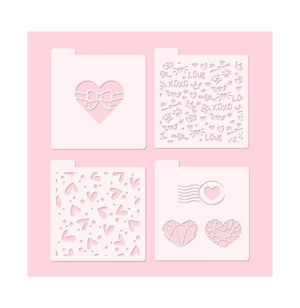 Producto - Set Stencil Corazones 1 x4 -ei