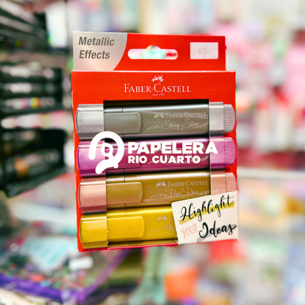 Producto - RESALTADOR FABER CASTELL METALLIC EFFECTS X4