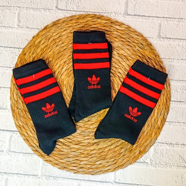 Producto - TENNIS DOBLE HILADO NEGRO LINEAS ROJAS
