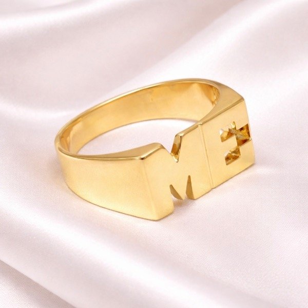 Producto - ANILLO DOBLE INICIAL ORO 18K