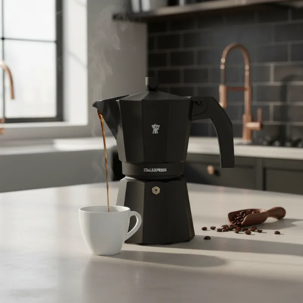 Producto - Cafetera Italiana Pezzetti 1 Taza Italexpress Black Red