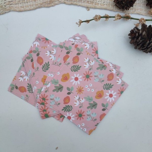 Producto - Flores Rosa 10x10 simple Faz 24 papeles