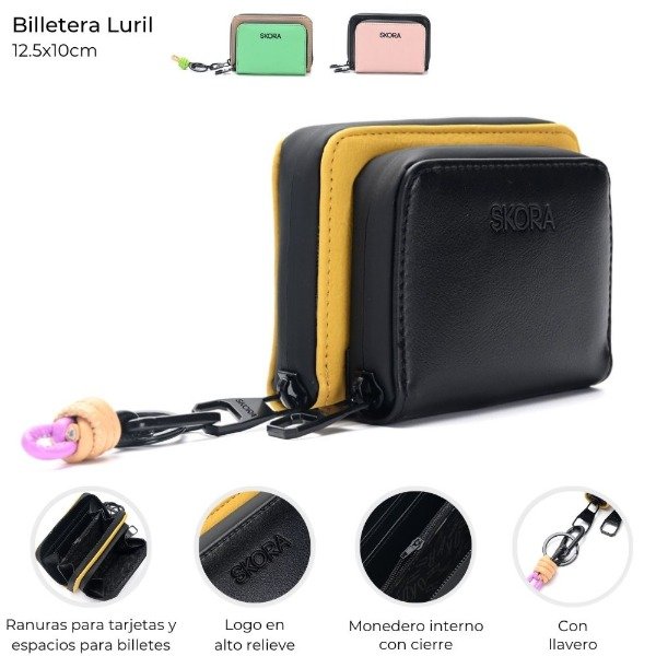 Producto - BILLETERA SKORA LURIL CON BOLSILLO FRONTAL Y LLAVERO NUDO COD 41533