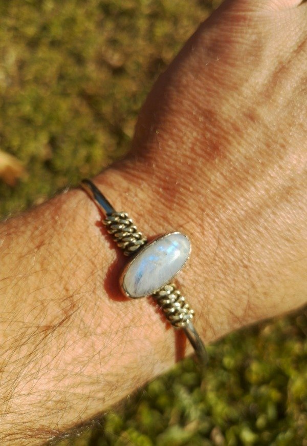 Producto - Pulsera Piedra de la Luna, alpaca y bronce