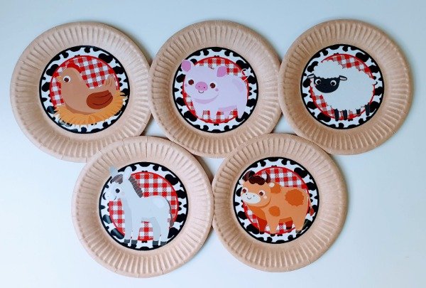 Producto - Animales de la Granja Platos Descartables X 5 Unidades