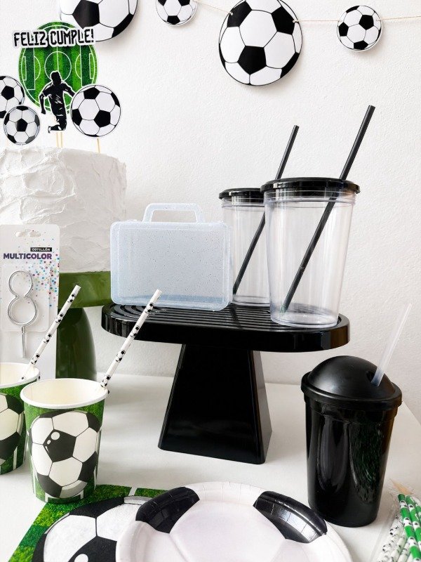 Producto - Vaso Acrílico cristal tapa color 500 Cc.  x 10 unidades - 0