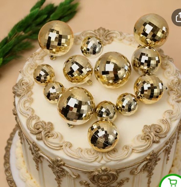 Producto - Set de esfera espejo dorado x12