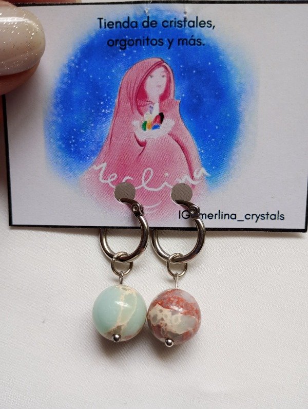 Producto - Par de aros Larimar