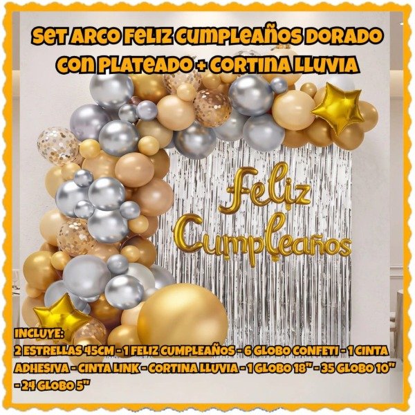 Producto - Set de globos plata/oro