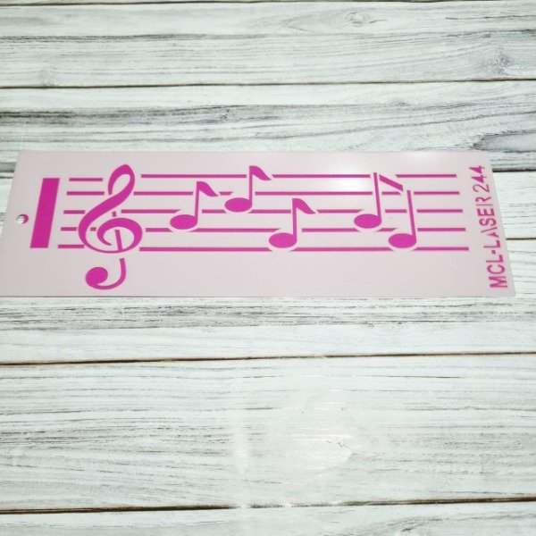Producto - St 244 Stencil pentagrama   de 30x10 cm