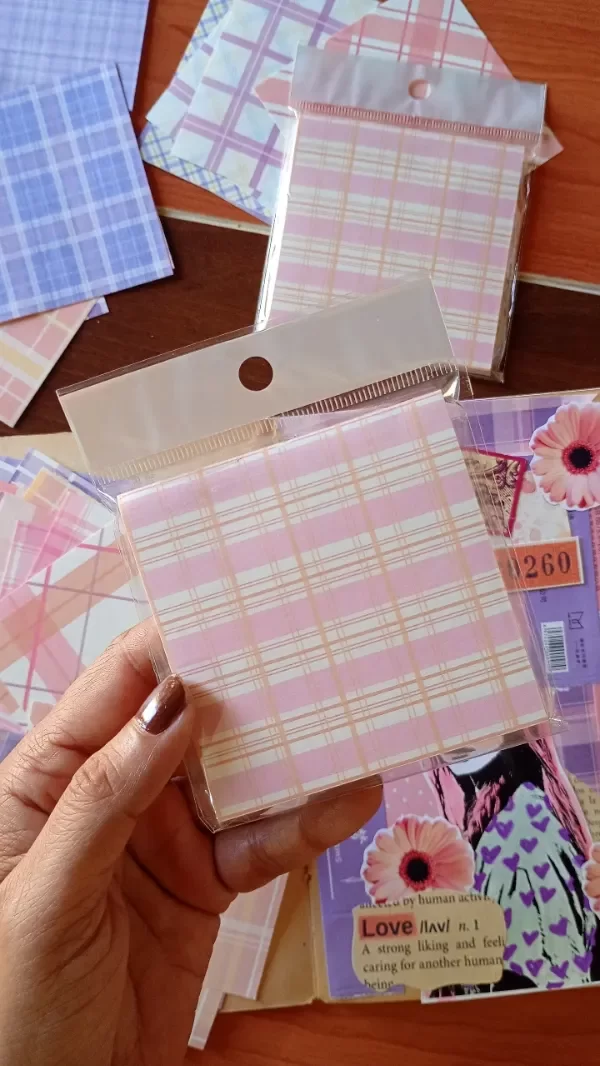 Producto - Mini talonario tartan tonos rosas y lilas