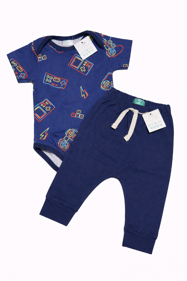 Producto - Dúo body azul gamer y babucha azul