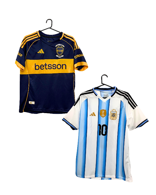 Producto - COMBO 12 - CAMISETA BOCA (ZEBALLOS) 25/26 + CAMISETA ARGENTINA 25/26 - TITULARES