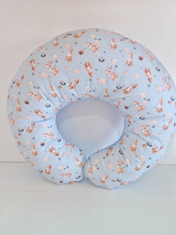 Producto - Almohadon de amamantar Cohetes celeste
