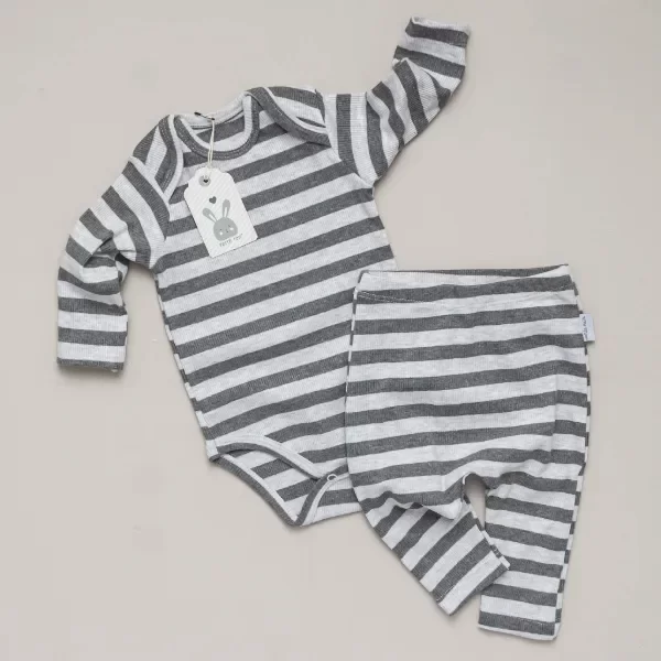 Producto - RAYADO GRIS - Body + Babucha (2 piezas morley)