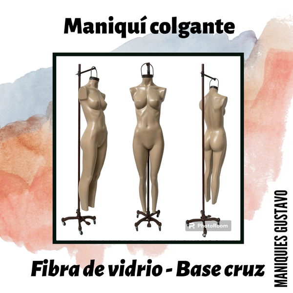 Producto - Maniquí Dama fibra de vidrio Colgante base cruz - 0