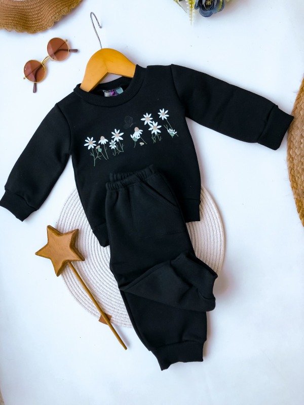 Producto - Set frisa MARGARITAS NEGRO