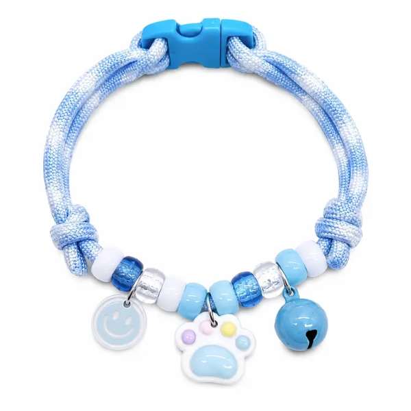 Producto - COLLAR CORDON CON DIJES Y CASCABEL REGULABLE HASTA 34cm - 1
