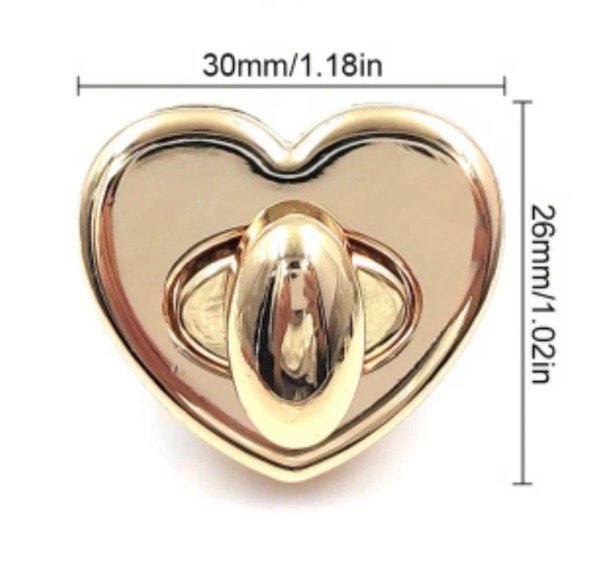 Producto - Broche imán corazón grande oro
