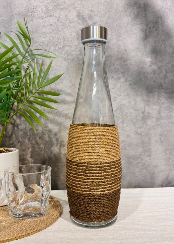 Producto - Botella de vidrio bombe con tapa y seagrass