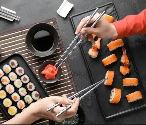 Producto - Set x 5 pares palitos chinos metal