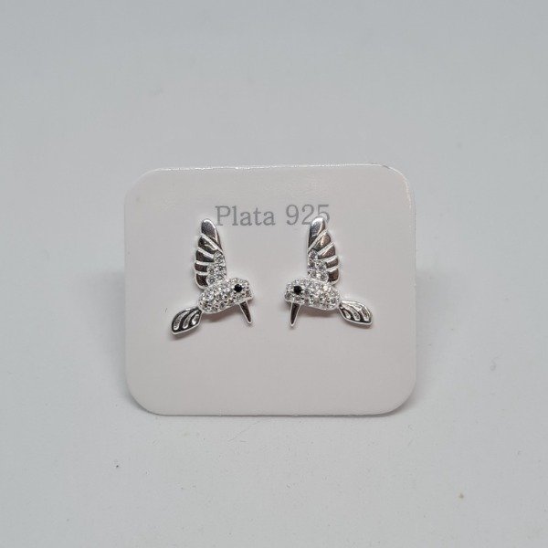 Producto - Aros colibri plateado