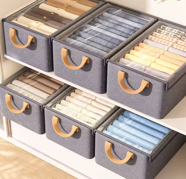 Producto - Caja Gris con Manija - Tela