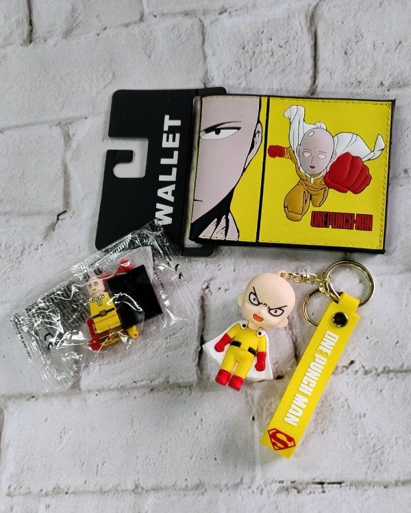 Producto - One Punch Man - Billetera, llavero y símil lego