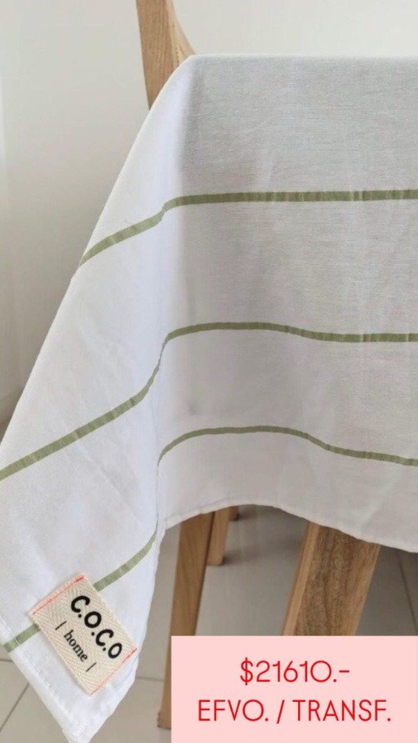 Producto - MANTEL DE MESA - RAYAS VERDES