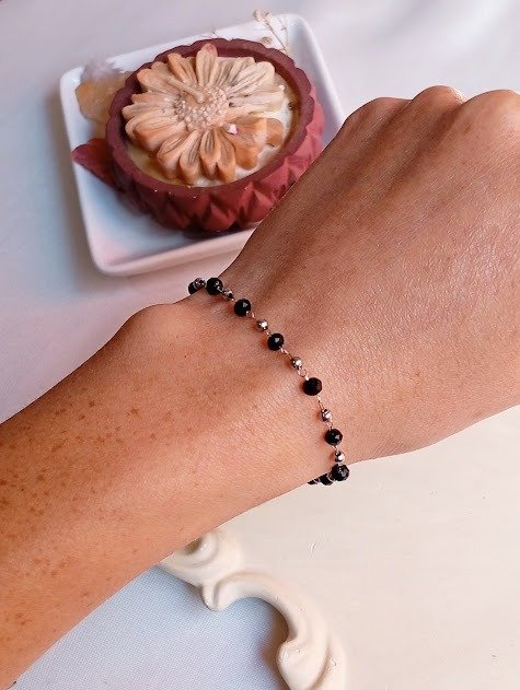 Producto - Pulsera cristal de roca negra - Acero quirúrgico - 0