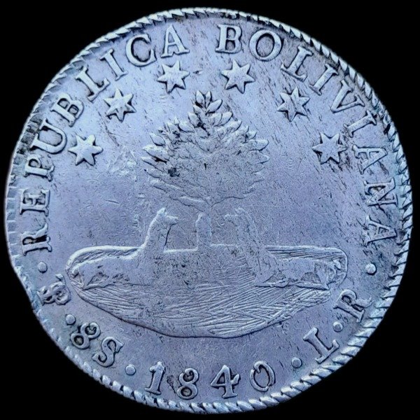 Producto - Bolivia 8 Soles 1840 LR Simón Bolivar Km#97 VF