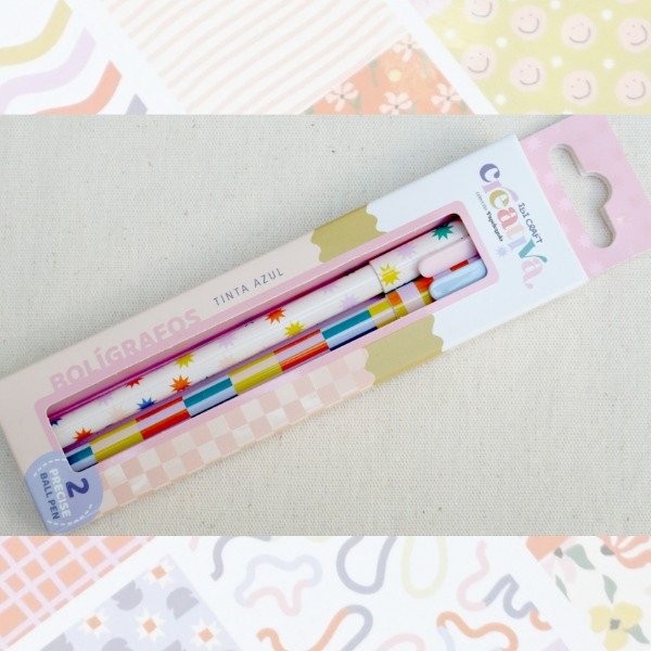 Producto - Set de 2 Bolígrafos Ibi Craft - Colección Creativa - Papeleando (tinta azul)