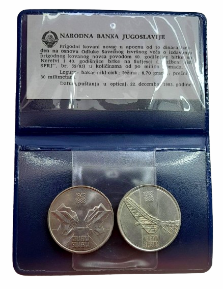 Producto - Yugoslavia 10 Dhiram Set x 2 Batalla de Neretva y Sutjetska Unc Blister
