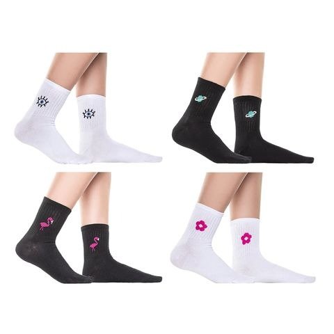 Producto - MEDIA MUJER QUARTER TOBILLERA CON DISEÑO X PAR MODELOS SURTIDOS COCOT