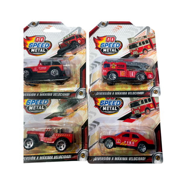 Producto - AUTO BOMBERO 14 X12X4CM METALICO X UNIDAD GO SPEED
