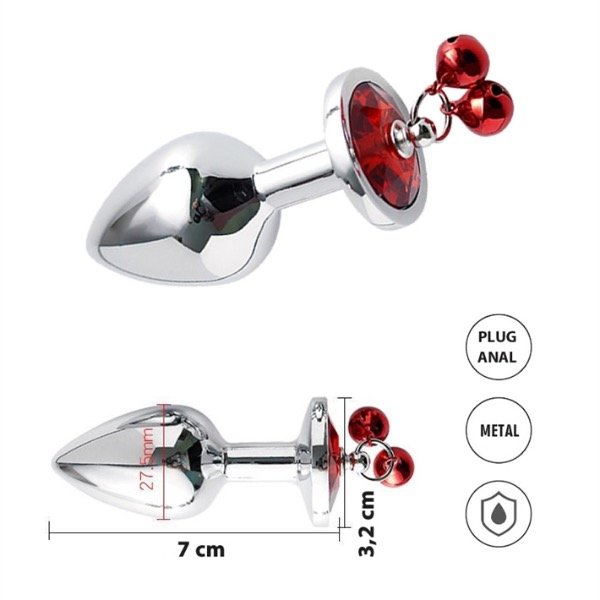 Producto - Centaurus Rojo S: Plug Anal Small Con Cascabeles
