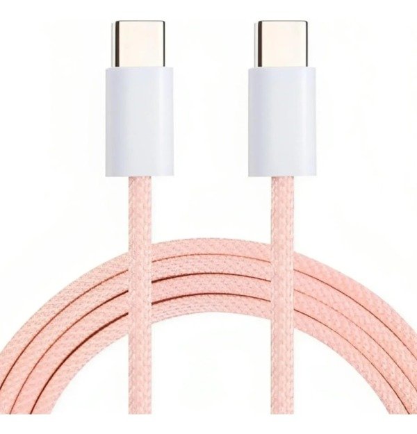 Producto - Cable para Iphone 16 USB c a USB c Mallado SX 120 Rosa - 2