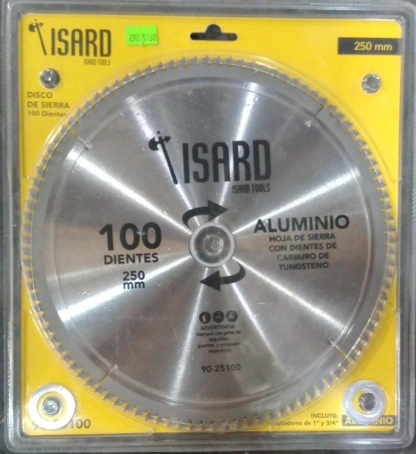 Producto - Sierra Isard 100 Dientes - 10x100 - Aluminio 90-25100