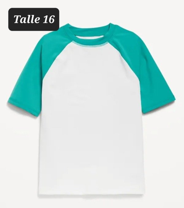 Remera uv ild navy talle 16 blanca y celeste