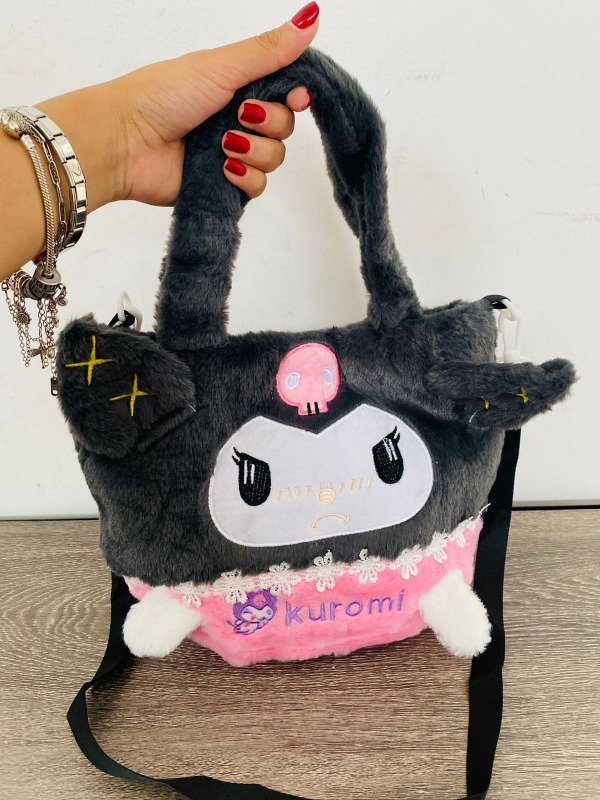 Producto - BOLSITO KUROMI DE PELUCHE DOBLE MANIJA