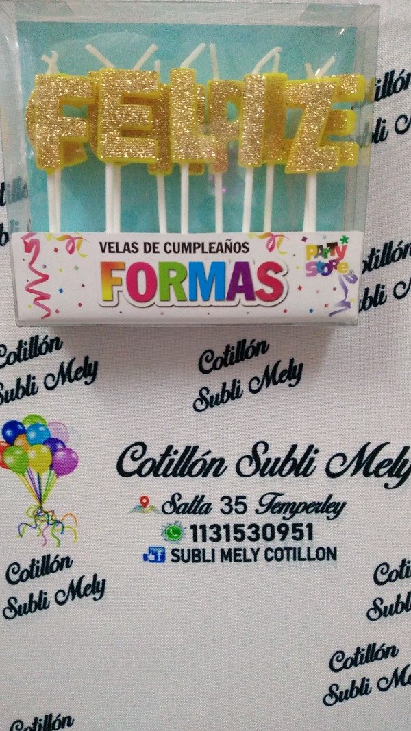 Producto - VELAS FELIZ CUMPLEAÑOS DORADO