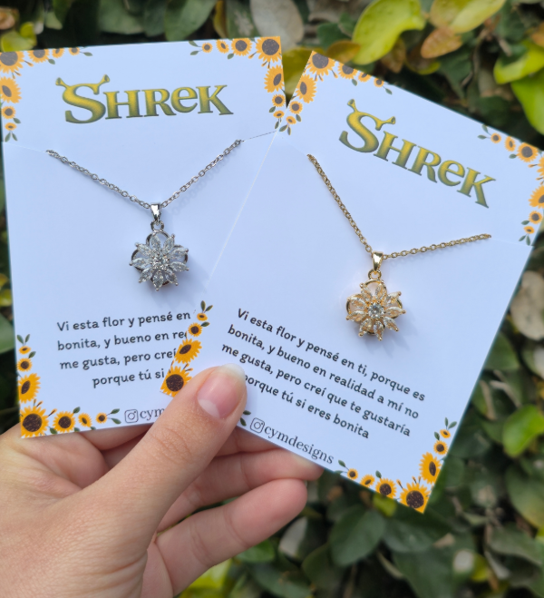 Producto - Collar flor II giratorio de shrek (acero quirúrgico)