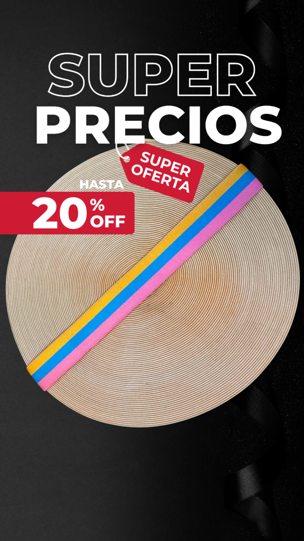 Producto - Elástico 25mm Rayado 3 colores