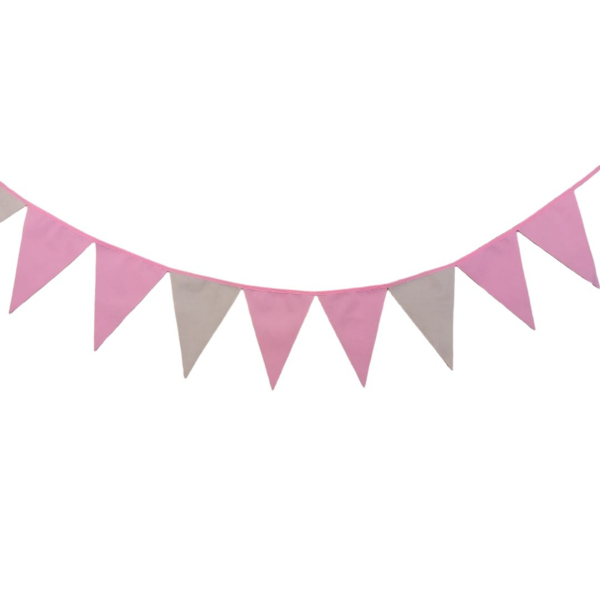 Producto - Banderín Rosa - Beige / Intercalado 2-1 / Cinta Rosa