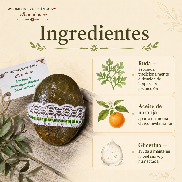 Producto - Jabón de Ruda Natural - Limpieza Energética y Bienestar - 2