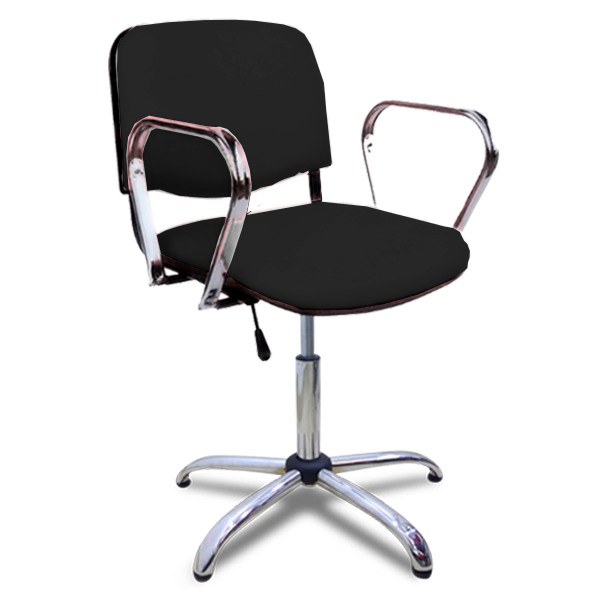 Producto - Sillón "Nina": relleno de alta densidad y base cromada.