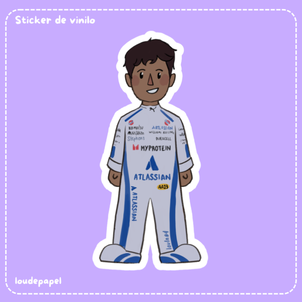 Producto - Mini Alex Albon 2025 - Sticker de Vinilo