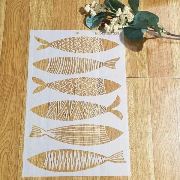 Producto - St 5295 de 20x30 Stencil Peces
